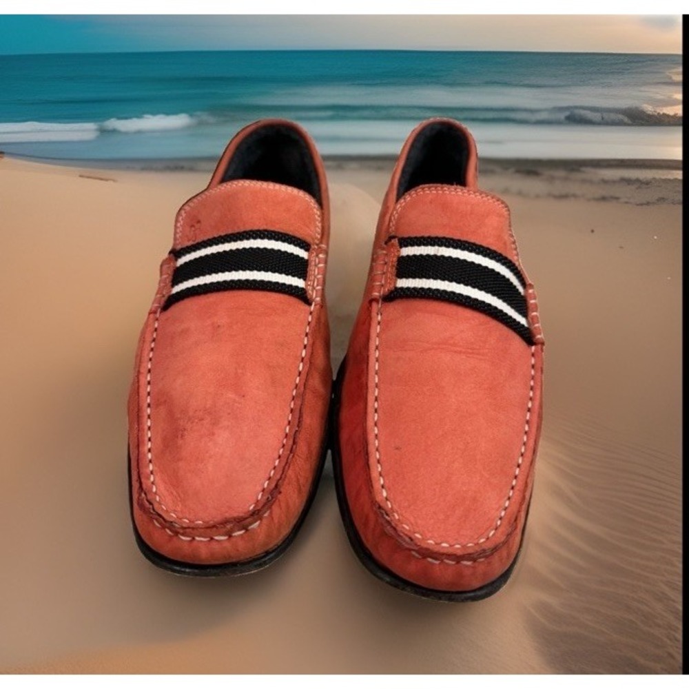 DONALD J PLINER REDDISH MELON ITALIAN LOAFERS IN SIZE 10 Read!